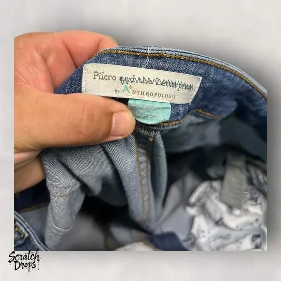 Pilcro by Anthropologie Women's Jeans Size 16W High Rise Skinny Fit Blue Denim - Picture 2 of 4